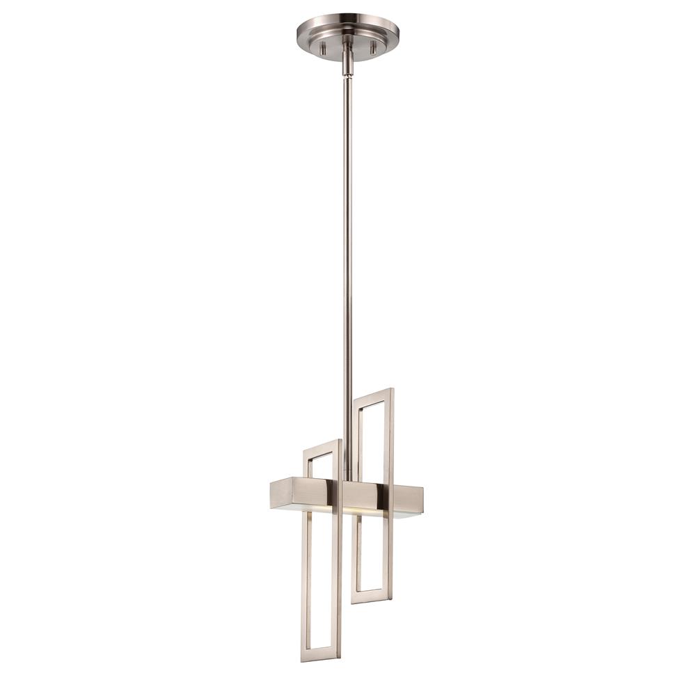 Nuvo Lighting 62/106  Frame - LED Pendant with Frosted Glass in Brushed Nickel Finish